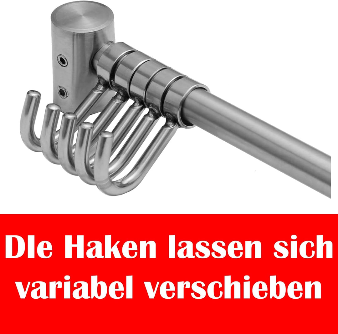 Schürberg Hakenleiste 5 Haken - 36cm Länge Küchenschiene Kleiderhaken Hängeleiste Tassenhalter Küche