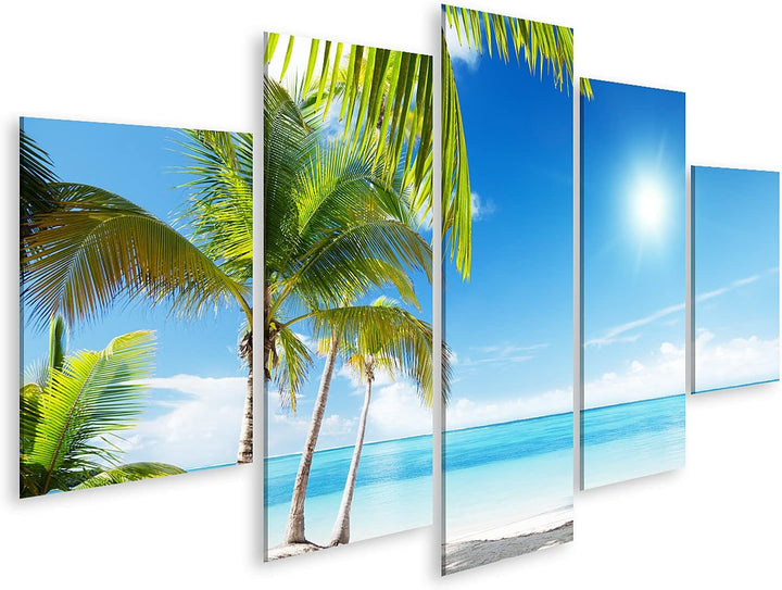 islandburner Bild auf Leinwand Karibisches Meer Strand Unter Palmen Bilder Wandbilder Poster Leinwan