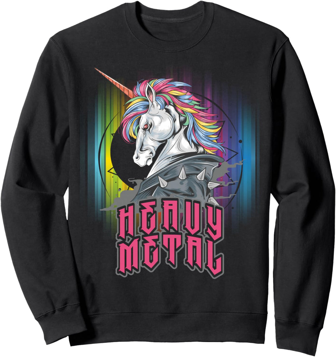 Heavy Metal Einhorn Design für Männer Frauen Und Kinder Sweatshirt