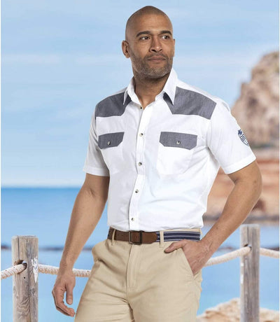 ATLAS FOR MEN - Herrenhemd - Kurze Ärmel - Verfügbar in grossen Grössen von M bis 5XL M Details in B