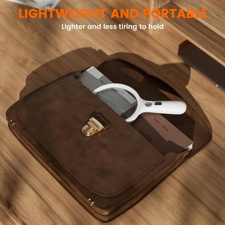 AIXPI Lupe mit 24 LEDs & UV Licht – Stabile Handlupe & Leselupe, Hohe Klarheit & Leichtgewicht für S