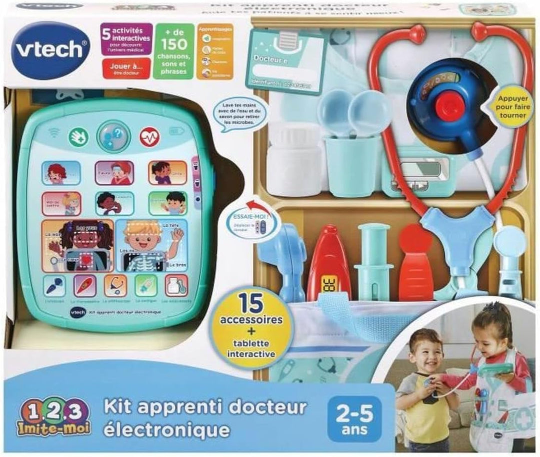 VTech - Elektronisches Lehrlings-Set, Doktorkoffer mit interaktiven Kinder-Tablets und Lernspielen,