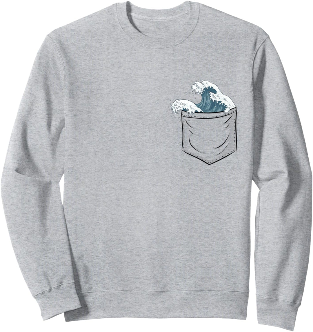 Wild brechende japanische Welle in deiner Tasche Sweatshirt