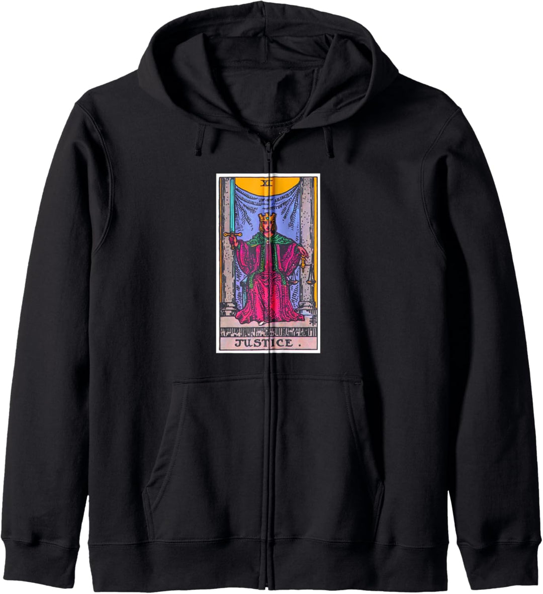 Justice Tarot Card Psychic Occult Metaphysical Kapuzenjacke