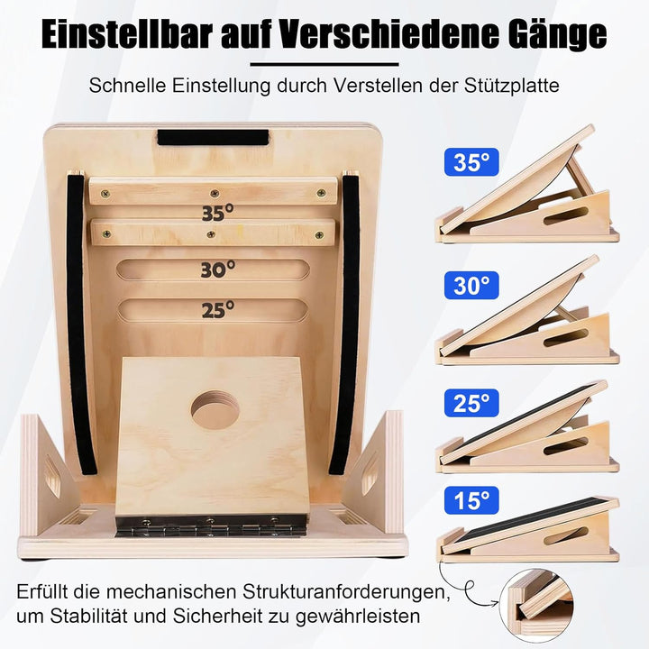 W&H 2 In 1 Schrägbrett und Balance Board Erwachsene, Verstellbares Neigungsbrett und Wadendehner, Sl
