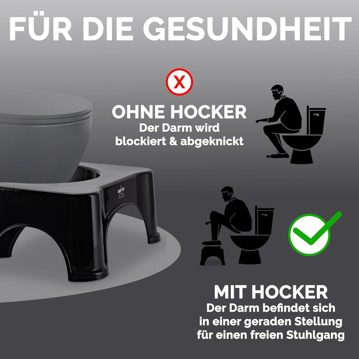 T.Rue Toilettenhocker - Erwachsene, Klohocker - Hilfe und Unterstützung bei Reizdarm, Blähungen und