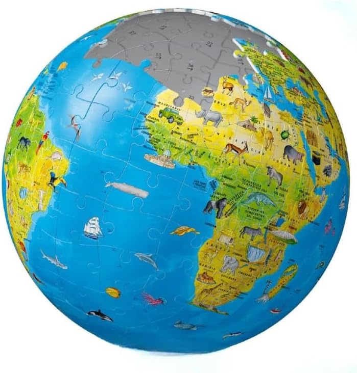 Ravensburger 12340 3D-Globuspuzzle, 180 Teile, Mehrfarbig, Empfohlenes Alter 7-12 Jahre, Grösse 26,7