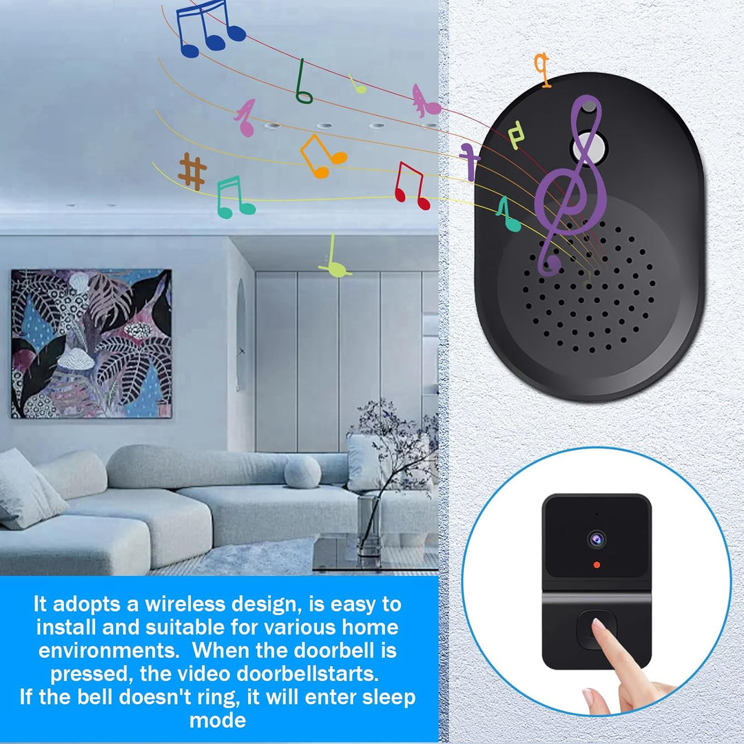 Video Türklingel mit Kamera Kabellos, WLAN Video Türklingel mit Kamera, 2.4GWifi Video Doorbell Nach