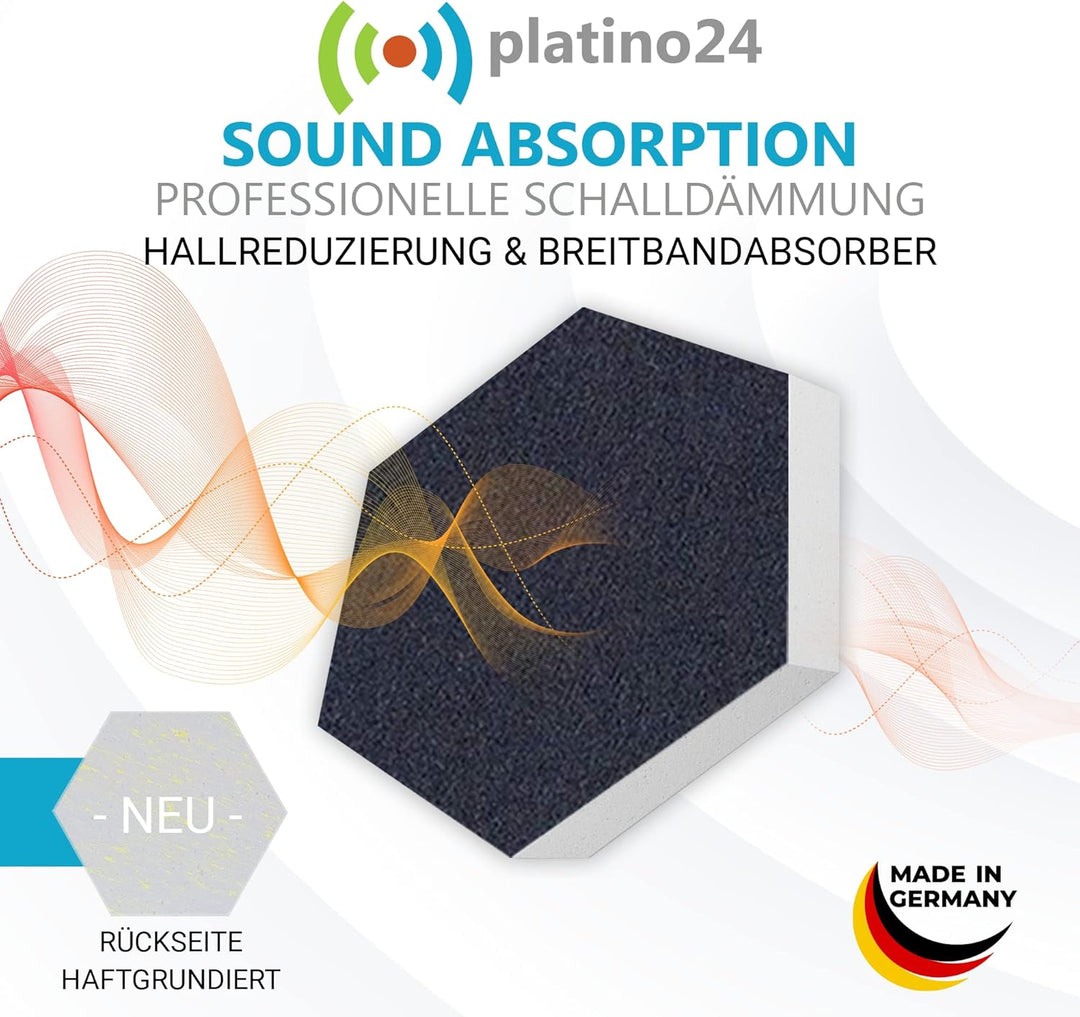 platino24 Schallabsorber COLORE aus Basotec G+ I Akustikpaneele mit Akustikfilz I 3D Wand-Paneele mi