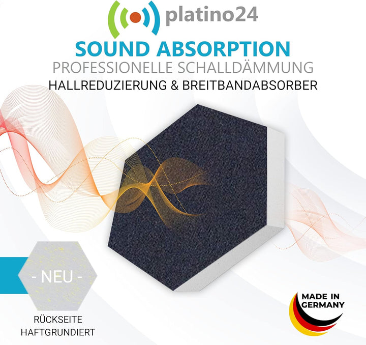 platino24 Schallabsorber COLORE aus Basotec G+ I Akustikpaneele mit Akustikfilz I 3D Wand-Paneele mi
