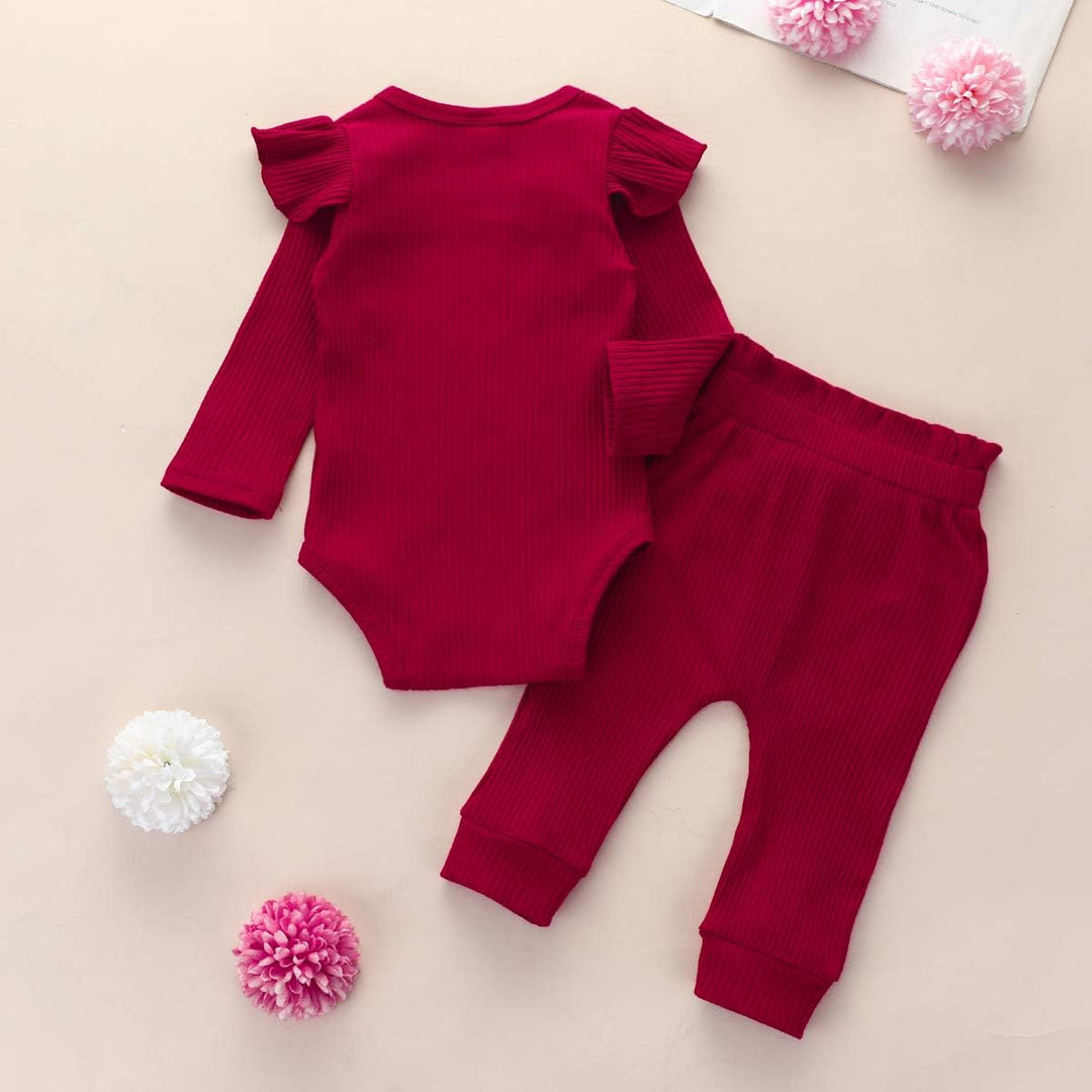 Geagodelia Babykleidung Set Baby Mädchen Kleidung Outfit Langarm Body Strampler + Hose Neugeborene W
