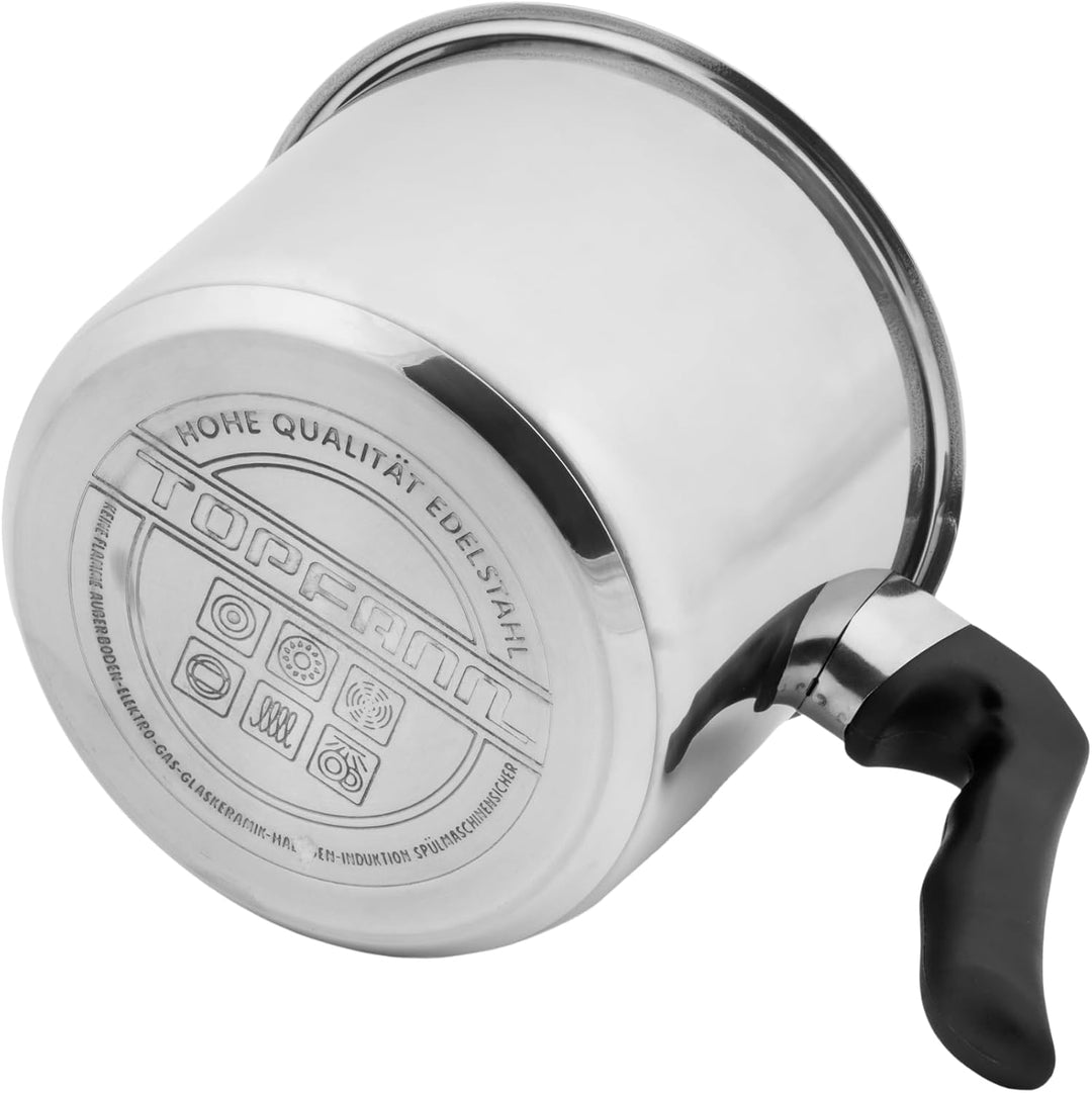 Milchtopf Edelstahl 2,5L Milchkochtopf Stieltopf Topf Simmertopf Induktion