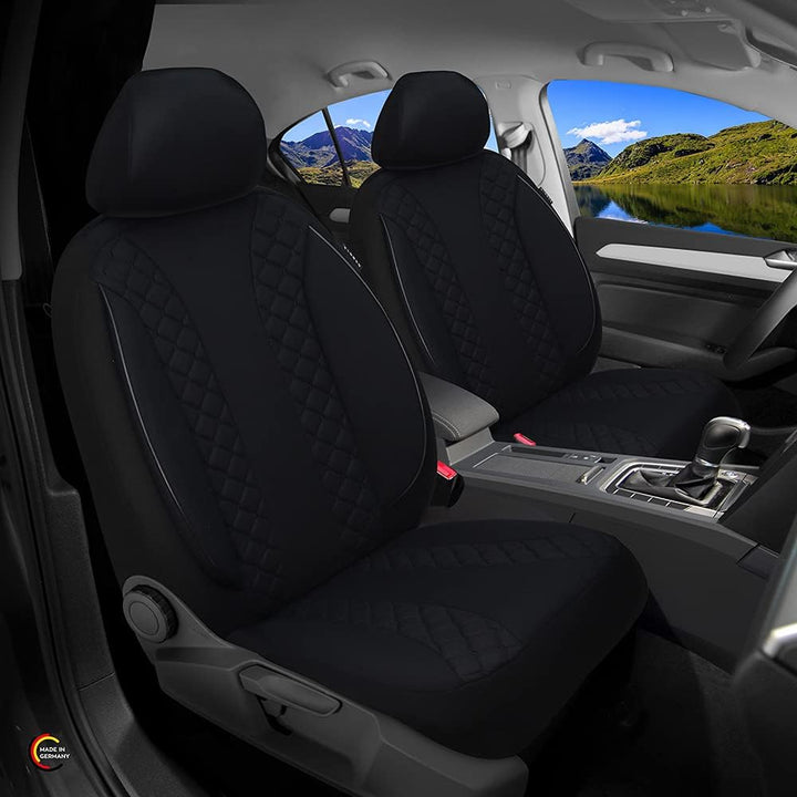 BREMER SITZBEZÜGE Mass Auto Schonbezüge kompatibel mit VW Caddy 5 Fahrer & Beifahrer Set ab 2021 / A