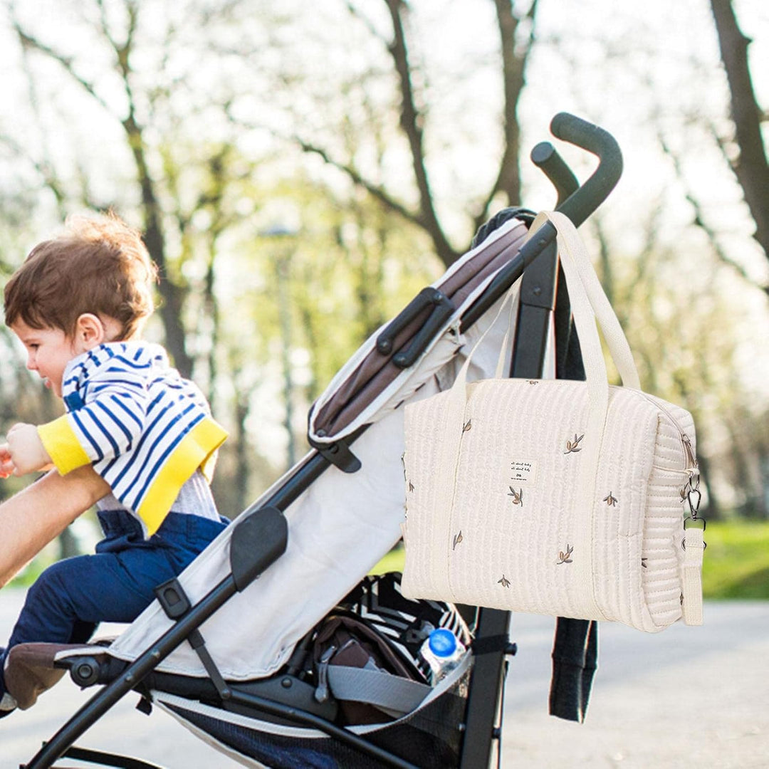 Stickerei Wickeltasche - Stilvolle, Langlebige Baumwoll-Tasche Mit Grosser Kapazität für Baby, Tragb