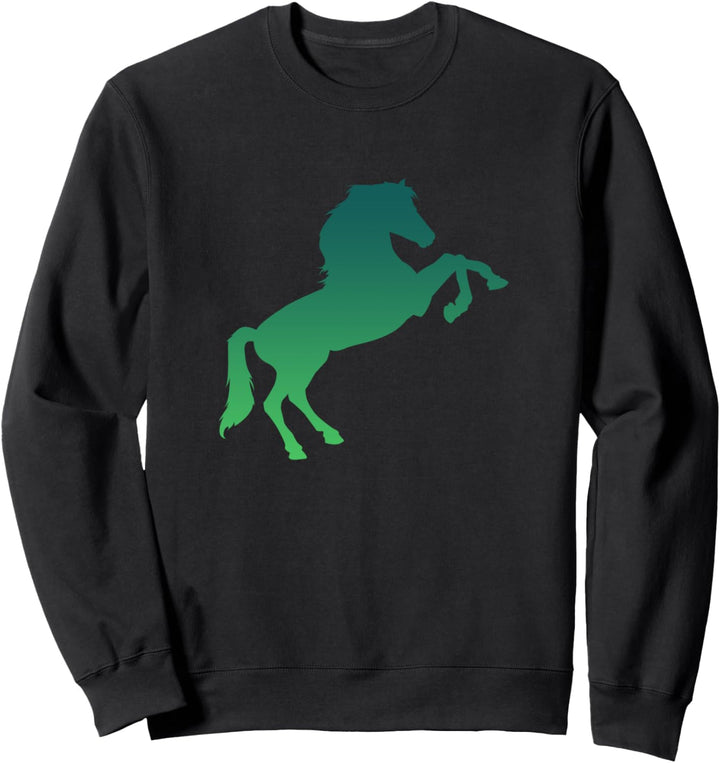Grüne Sprungpferd-Grafik für Reiter Sweatshirt