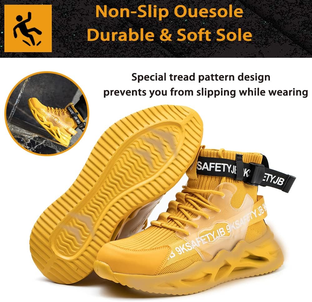 Nasogetch Arbeitsschuhe Herren Damen Sicherheitsschuhe Leicht Atmungsaktiv rutschfest Sportlich Stah