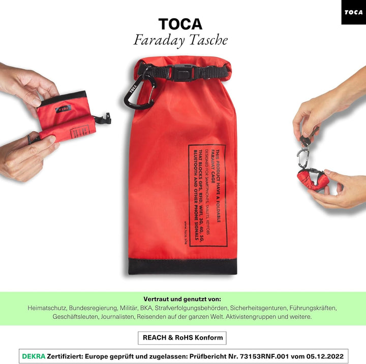 TOCA No Signal Sleeve - RFID-Blocker & Anti-Tracking Faraday-Tasche, Datenschutz Handy-Hülle, EMF Ab
