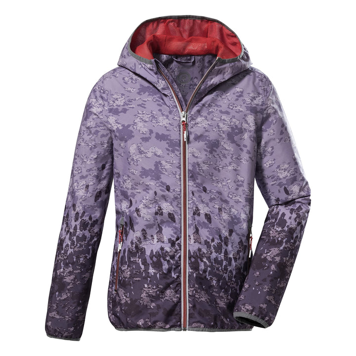 Killtec Mädchen Kos 165 Grls Jckt Funktionsjacke mit Kapuze, packbar, wasserdicht 116 lavendel, 116