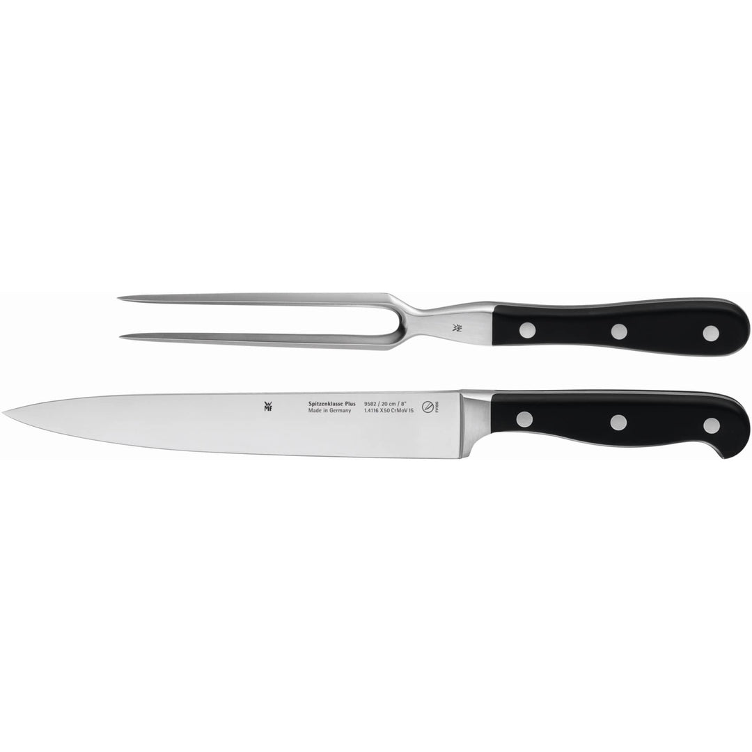 WMF Spitzenklasse Plus Tranchierset 2teilig, Made in Germany, 1 Messer geschmiedet, 1 Fleischgabel,
