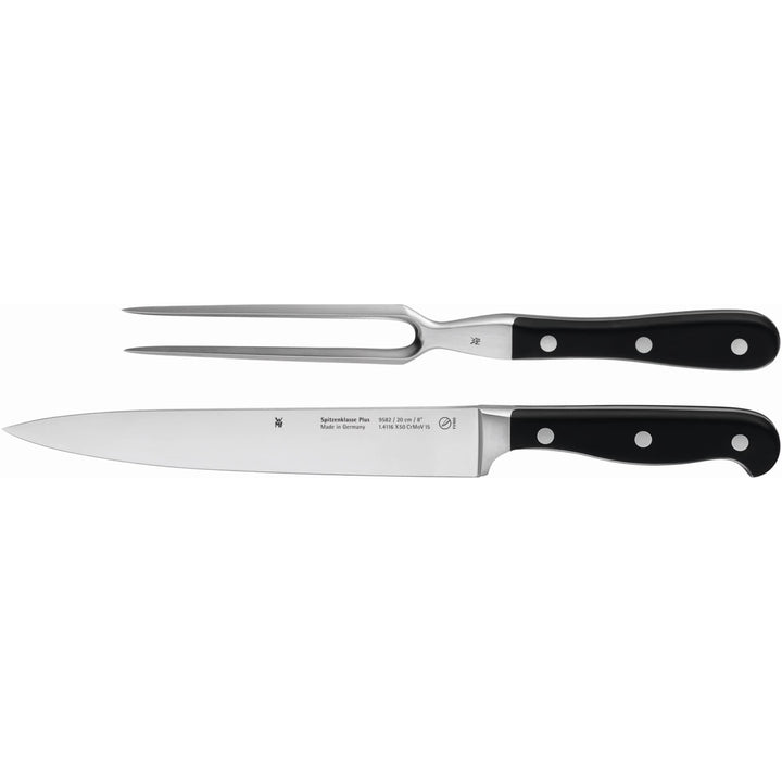 WMF Spitzenklasse Plus Tranchierset 2teilig, Made in Germany, 1 Messer geschmiedet, 1 Fleischgabel,