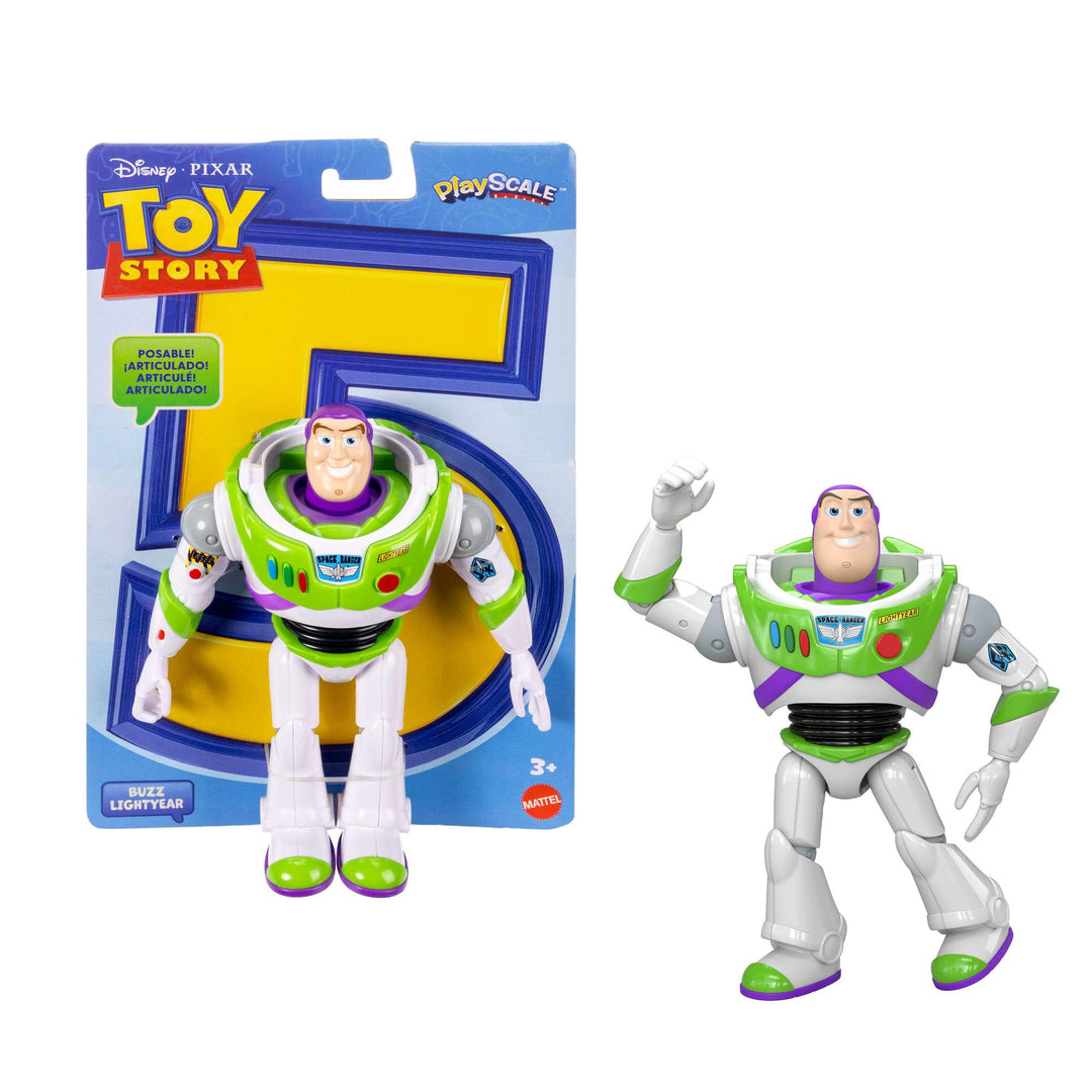 Mattel Disney Pixar Toy Story 5 Buzz Lightyear-Actionfigur, ca. 18 cm grosser Space Ranger, 10 Beweg