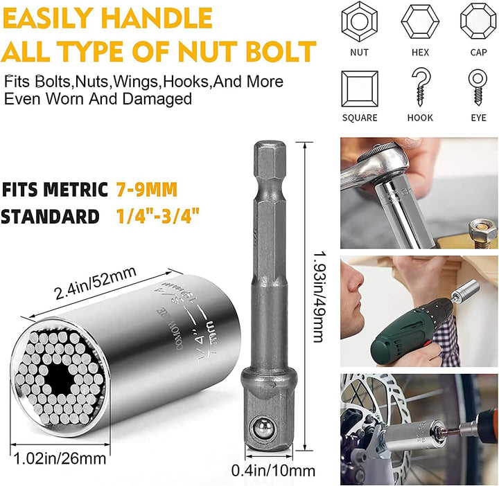 HUTHUHNHN Flexibler Bithalter Verlängerung, Flexible Schaft Bits Bohrer Set Verlängerung 105° Winkel