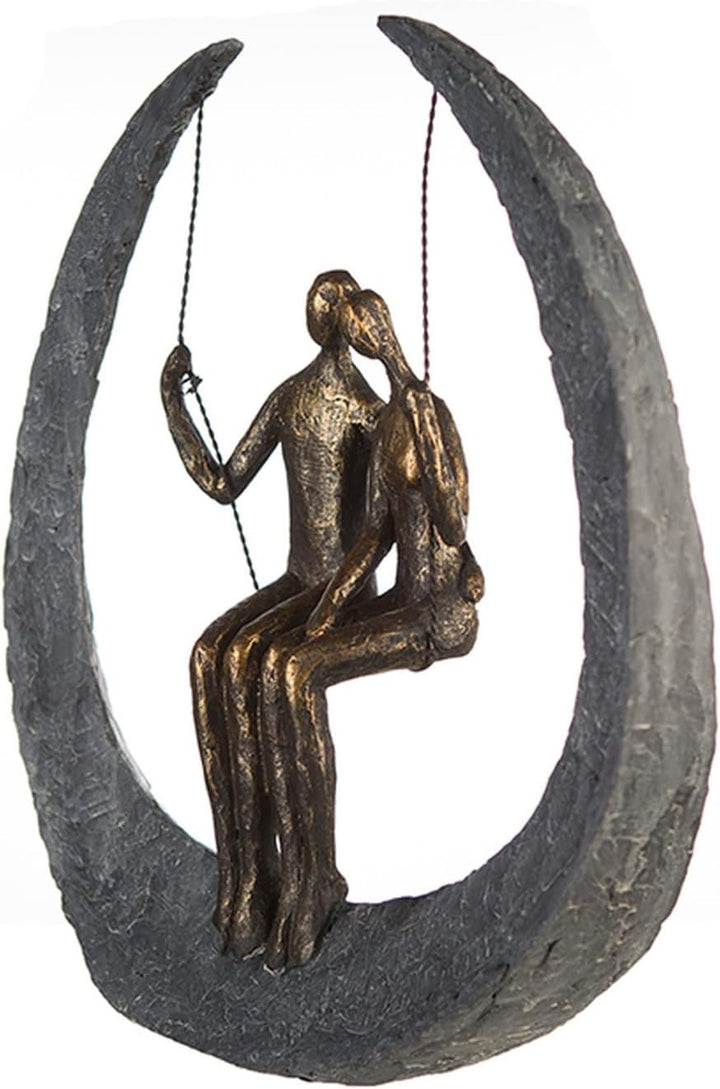 Casablanca Deko Skulptur Figur - Swing Poly/Metall - bronzefarben - Höhe 30 cm Höhe 30 cm Bronzefarb