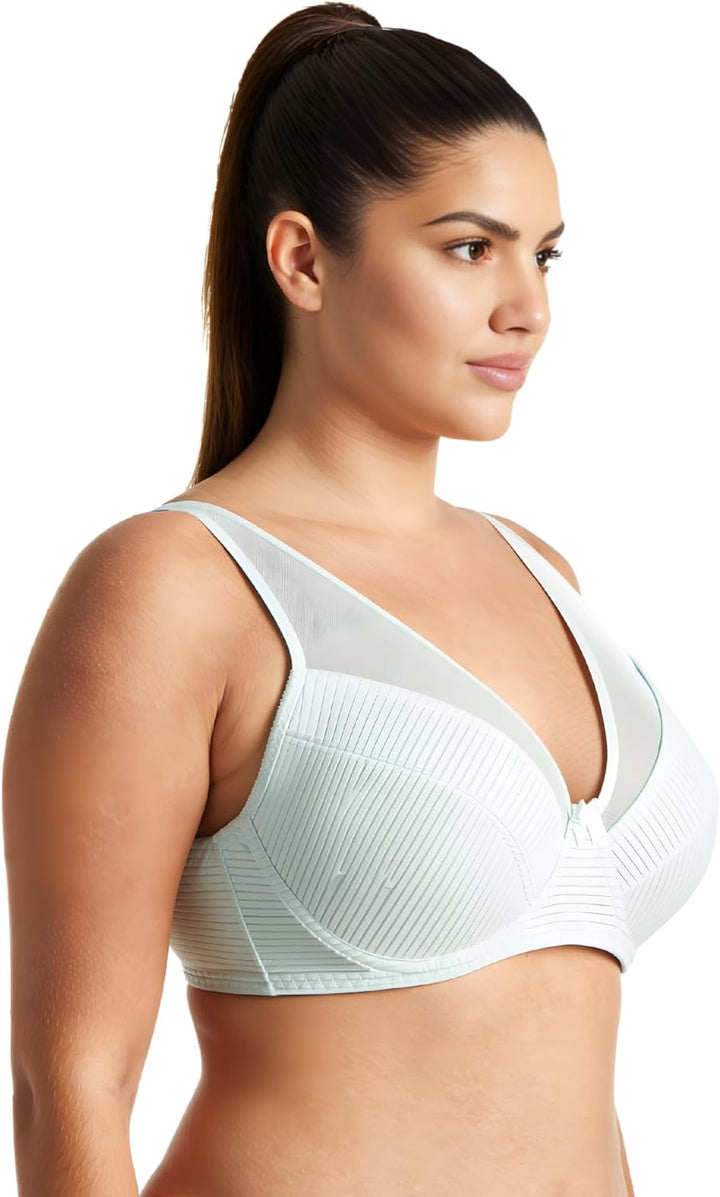 Curve Muse Damen Übergrösse Minimierer Ungefüttert Bügel Vollständige Abdeckung BH 75F Marine,rot,li