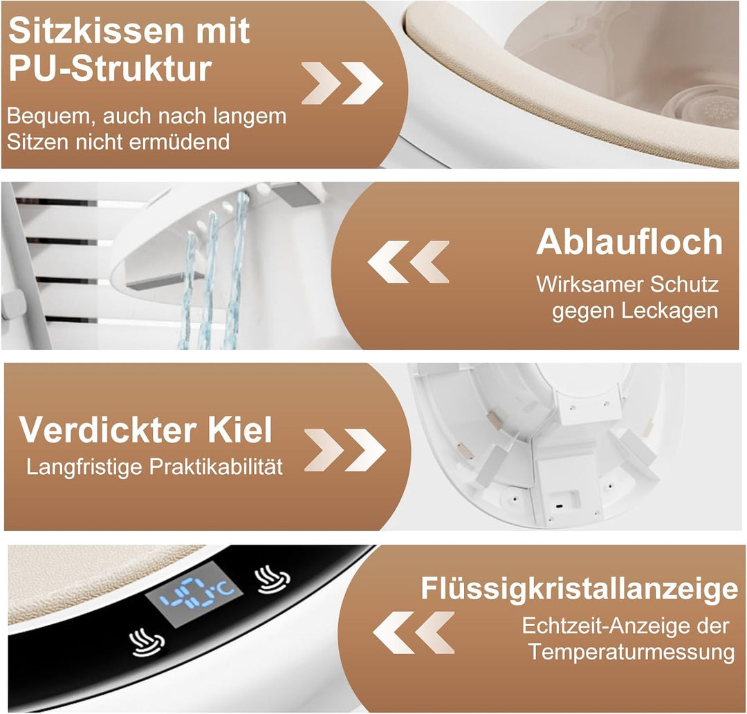 Sitzbad für Die Toilette, Geeignet für 99% Der Toiletten, Tragbares Bidet Mit Zwei DüSen FüR Die Gyn