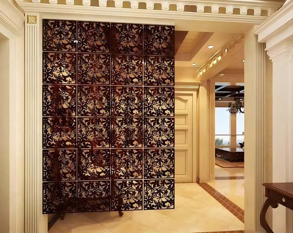 Yizunnu 24 Stück hängende Raumteiler, Sicherheits-PVC-Raumteiler, faltbar, 40 x 40 x 0,08 cm (schwar