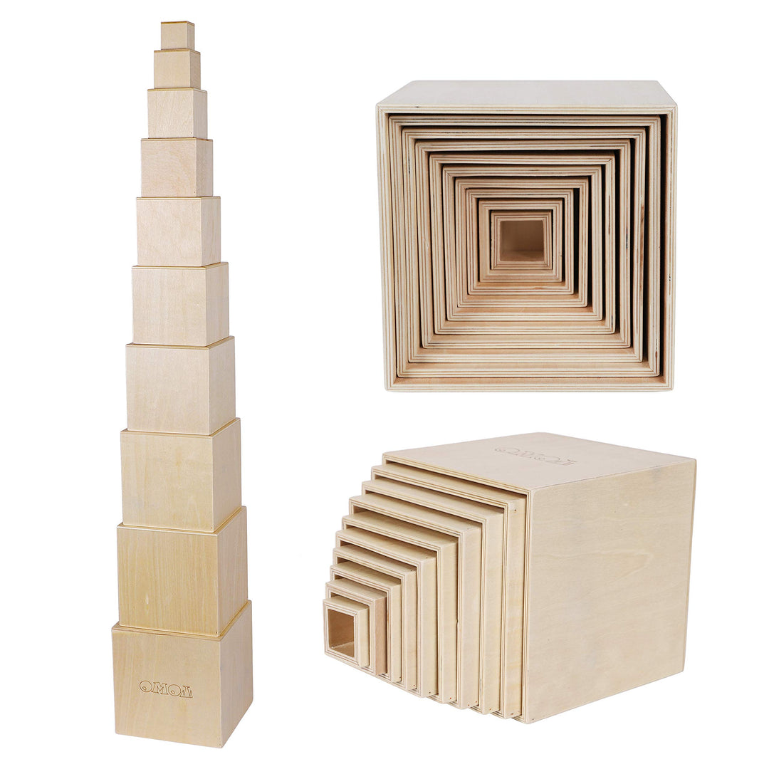 Toys of Wood Oxford Stapelturm Holz -Einfache hölzerne Farbnist- und Sortierbecherblöcke für Kleinki
