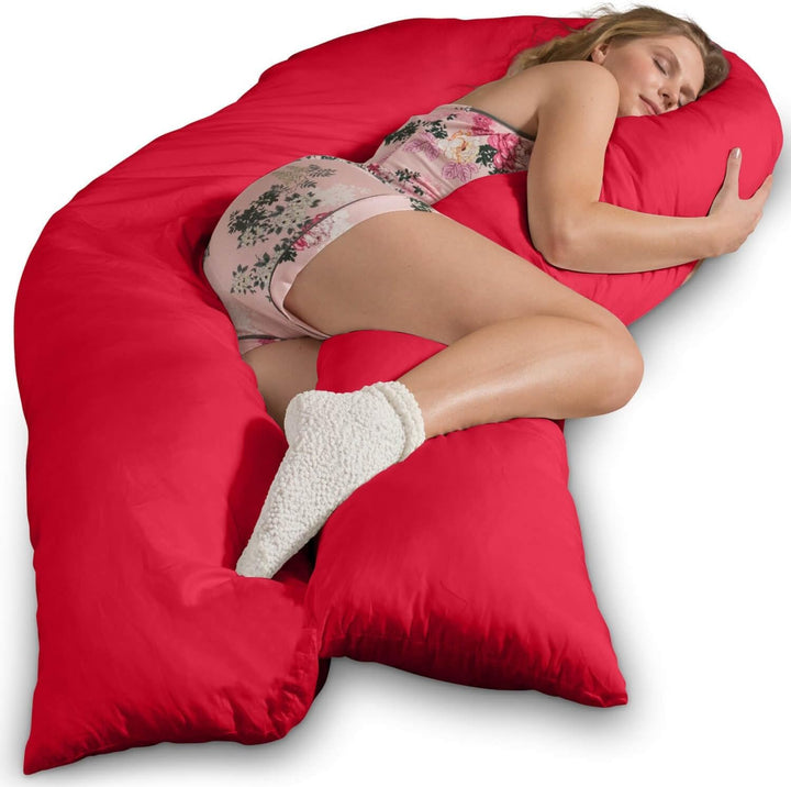 Traumreiter Lesekissen für Bett und Sofa mit Beinhochlagerung | Seitenschläferkissen Jumbo XXL + Bez