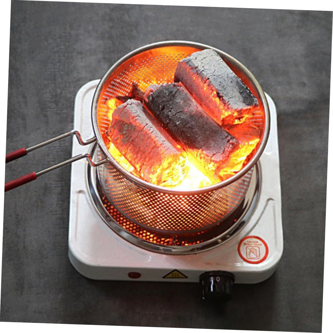 Happyyami Camping Holzkohlekorb 14cm Effizienter Holzkohlebrenner für Drinnen und Draussen Metall Gr