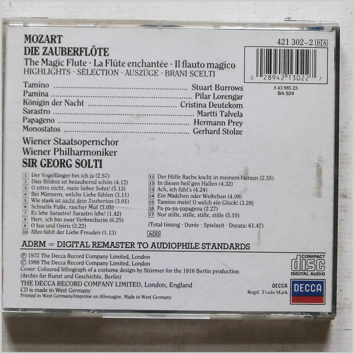 Die Zauberflöte (Az), Audio-CD