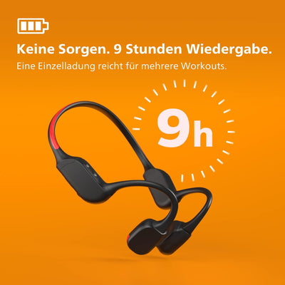 Philips TAA7607BK/00 Kabelloser Open-Ear-Sportkopfhörer, Spritzwasser- und Schweissschutz gemäss IP6