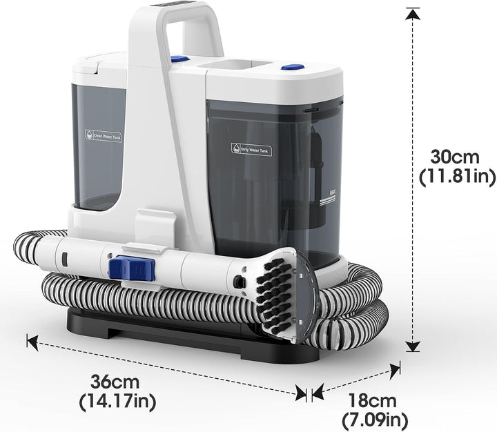 Lubluelu V9 Multi-Purpose Portable Carpet &amp; Upholstery Spot Steam Cleaner, 22000Pa Suction, Four Cle