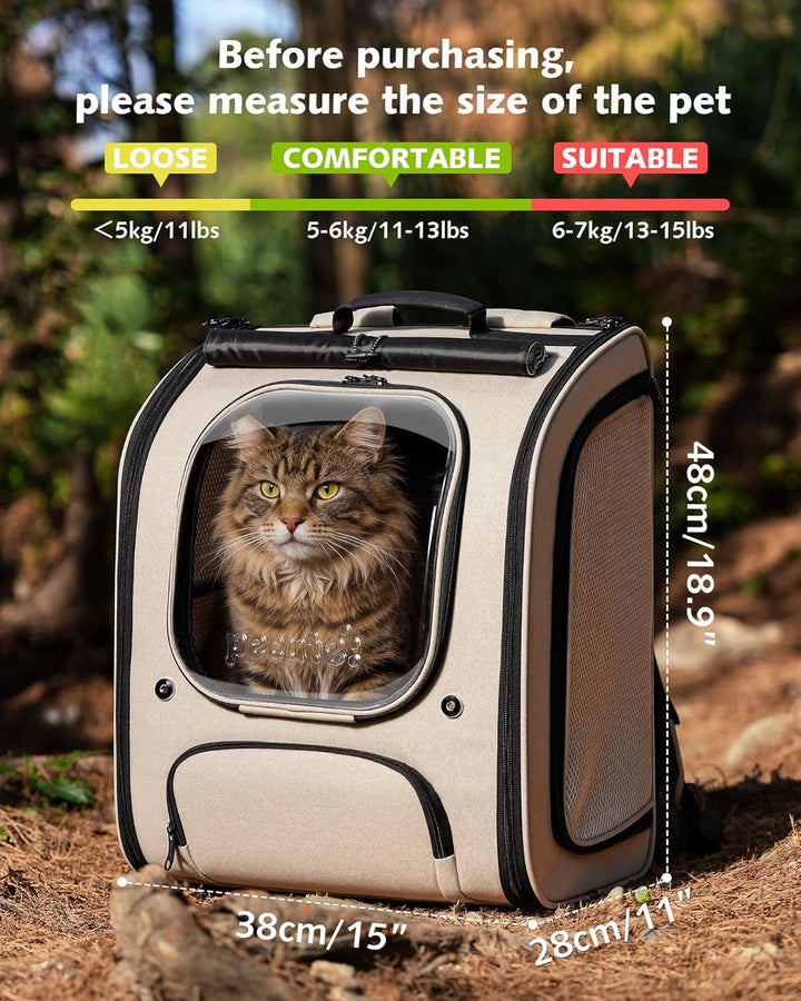 pecute Katzenrucksack Bubble Haustier Rucksack mit Netzfenster, Tragbare und Faltbare Katzentasche,