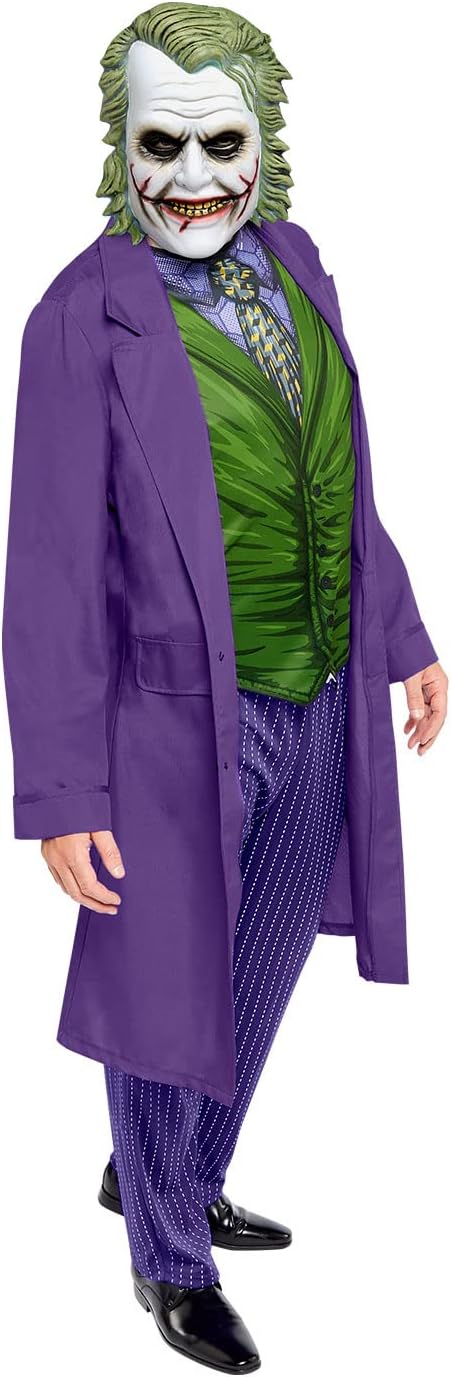 Amscan Adult Mens Official Warner Bros DC Comics Licensed The Joker Movie Character Fancy Dress Cost