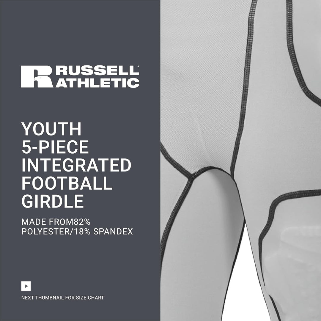 Russell Fussballgürtel, integriert, für Jugendliche, 5-teilig Grösse S Silber/Bk, Grösse S Silber/Bk