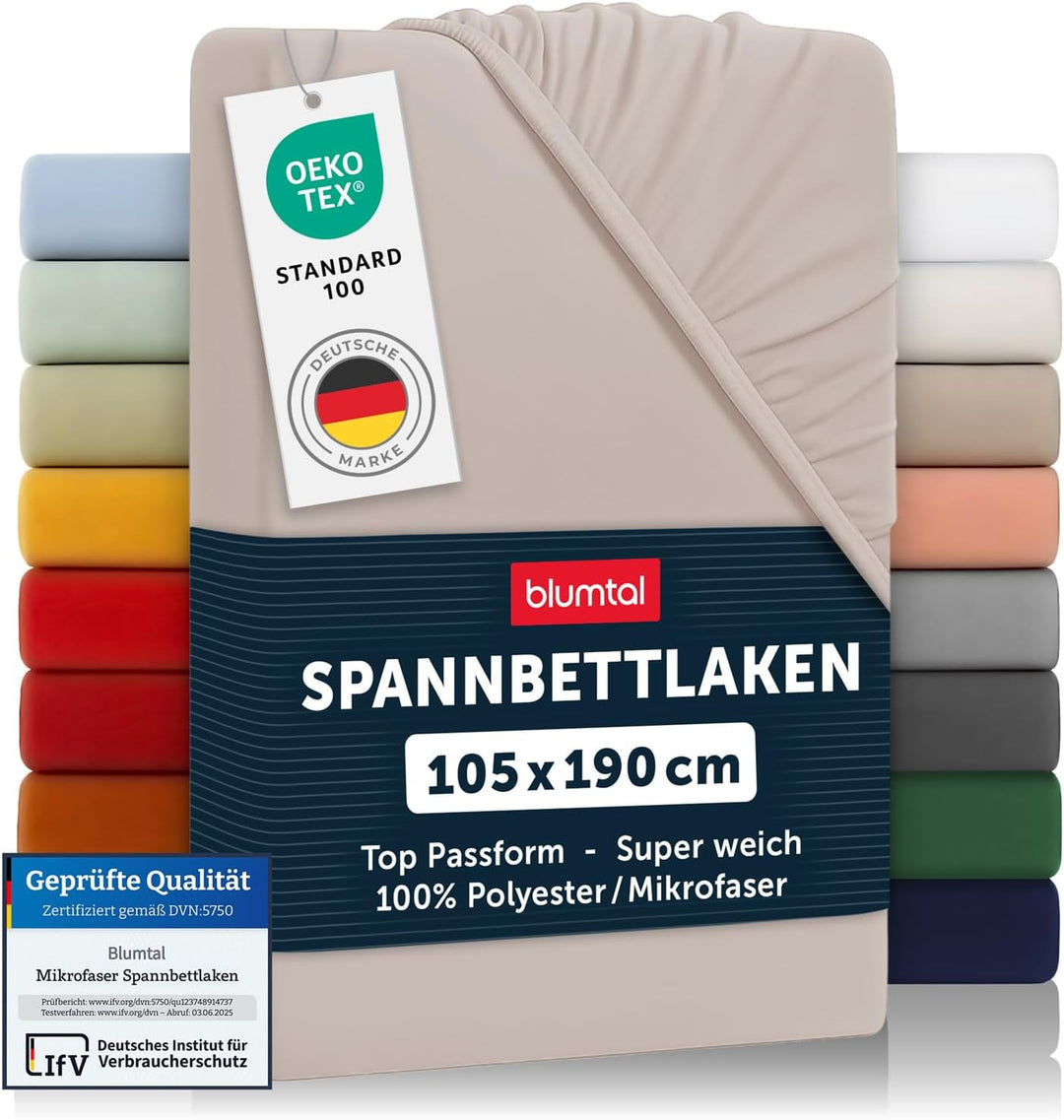 Blumtal® Spannbettlaken 105x190 cm 2er Pack - Bettlaken 105x190 Spannbettlaken aus Microfaser - Span