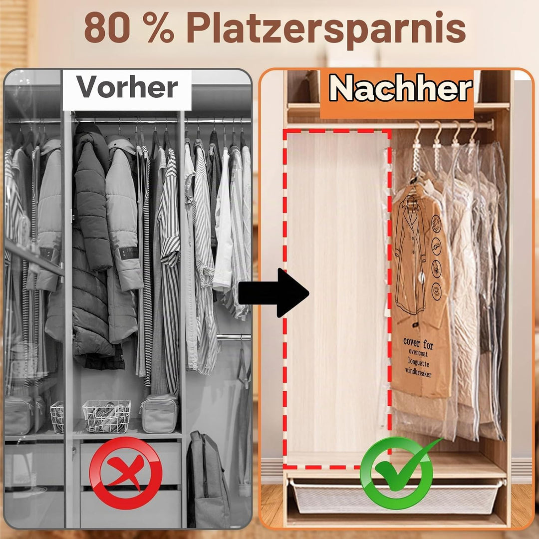 HIMOMO 5 Stück Hängende Vakuumbeutel Für Kleidung ，Kleideraufbewahrung Vakuum,Platz Sparen Vacuum Ba