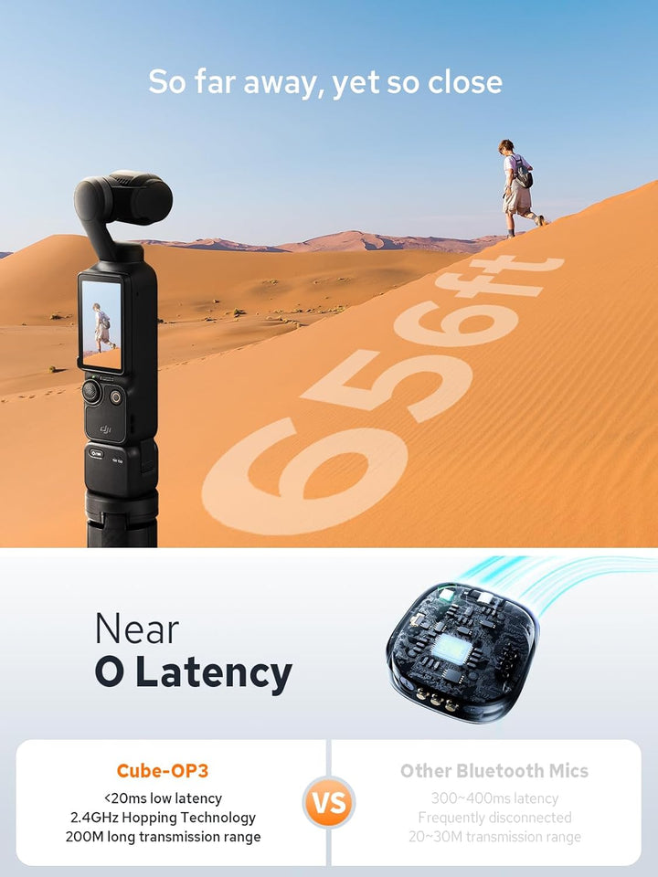 Godox Cube-OP3 Wireless Mikrofon Kit1 für DJI Pocket 3, ultraleichtes Design, 200m (656ft.) Übertrag