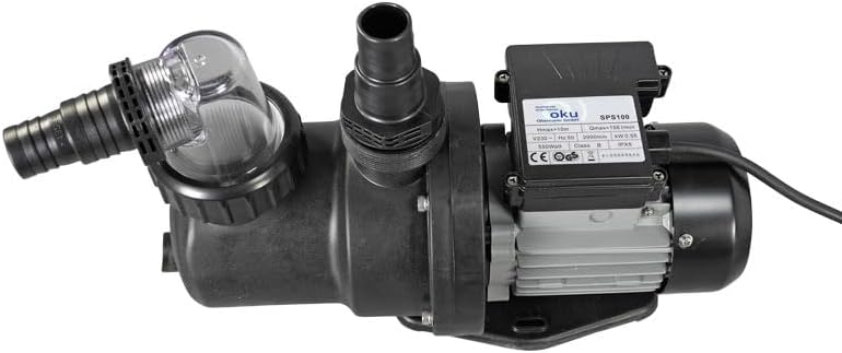 Selbstansaugende Pool Umwälzpumpe SPS 100 mit Vorfilter - 8,0 m³/h Förderleistung bei 6 m Wassersäul
