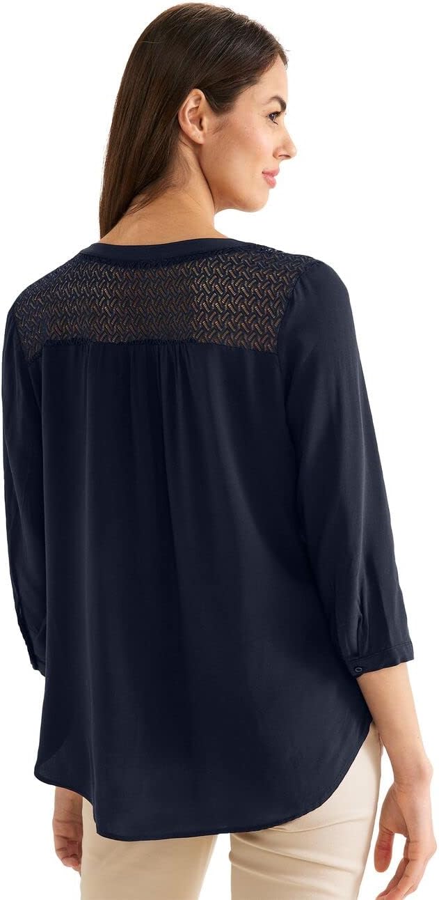 Street One Damen Spitzenbluse, Deep Blue