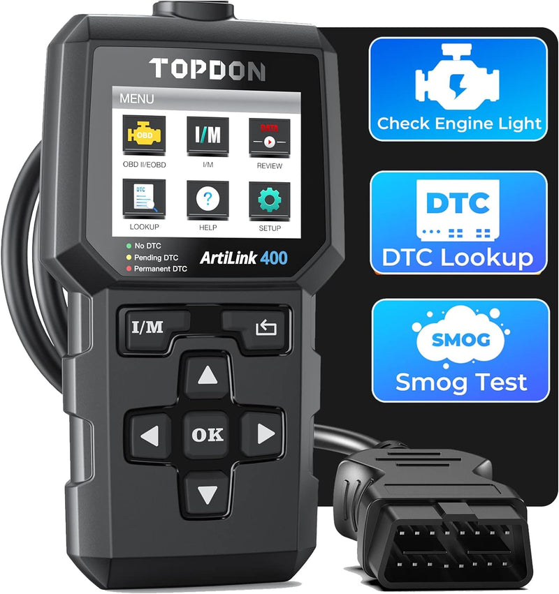 TT TOPDON OBD2 Codeleser TOPDON AL400 OBD-Scanner, Auto-Fehlerdiagnosegerät mit 10 OBD-Funktionen -