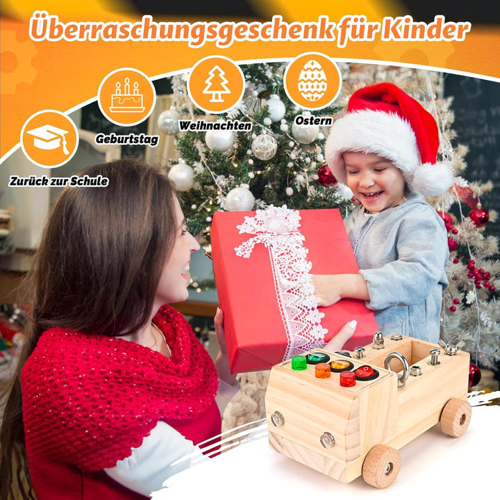 Wooderma Montessori Schraubendreherbrett | Montessori Schraubbrett Spielzeug ab 3 4 5 Jahre | Lernsp