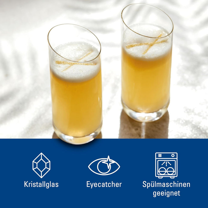 Villeroy und Boch - NewMoon Longdrinkbecher Set, 4tlg., elegante, modern geschnittene Longdrinkgläse