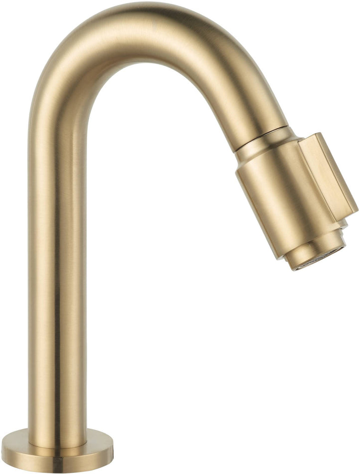 Essential 2.0 Kaltwasserhahn Gäste WC - 19 cm Hoher Waschtischarmatur - Messing - Mit Rosetten - Gol