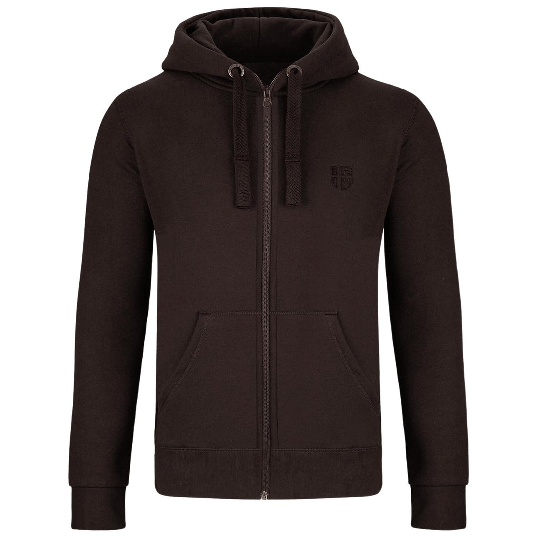 Gennadi Hoppe Herren Sweatjacke Kapuzenjacke mit Baumwolle Sport & Freizeitjacke M Braun (Brown), M