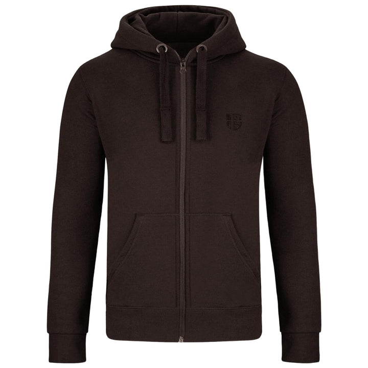 Gennadi Hoppe Herren Sweatjacke Kapuzenjacke mit Baumwolle Sport & Freizeitjacke M Braun (Brown), M